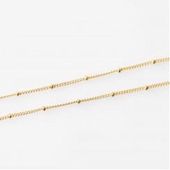 Station Necklace - Gold Tone -  18inch (46cm)